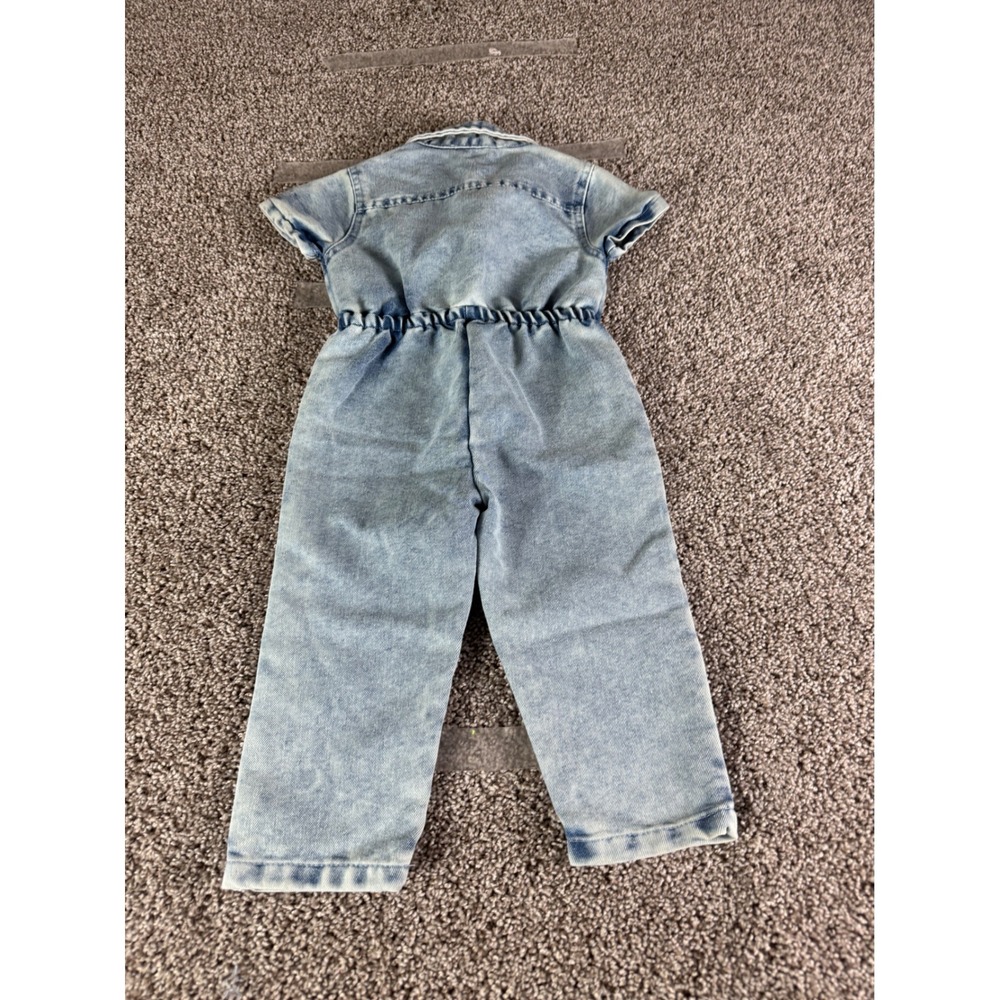 Jessica Simpson Toddler Girls Denim Jumpsuit Light Wash Short Sleeve 2T